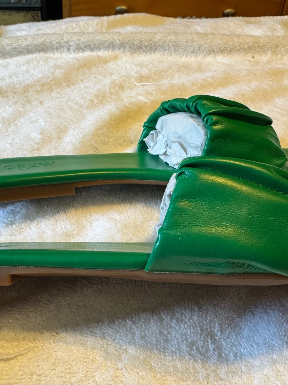 J. Crew Green Ruched Slide Sandals - Picture 4 of 5